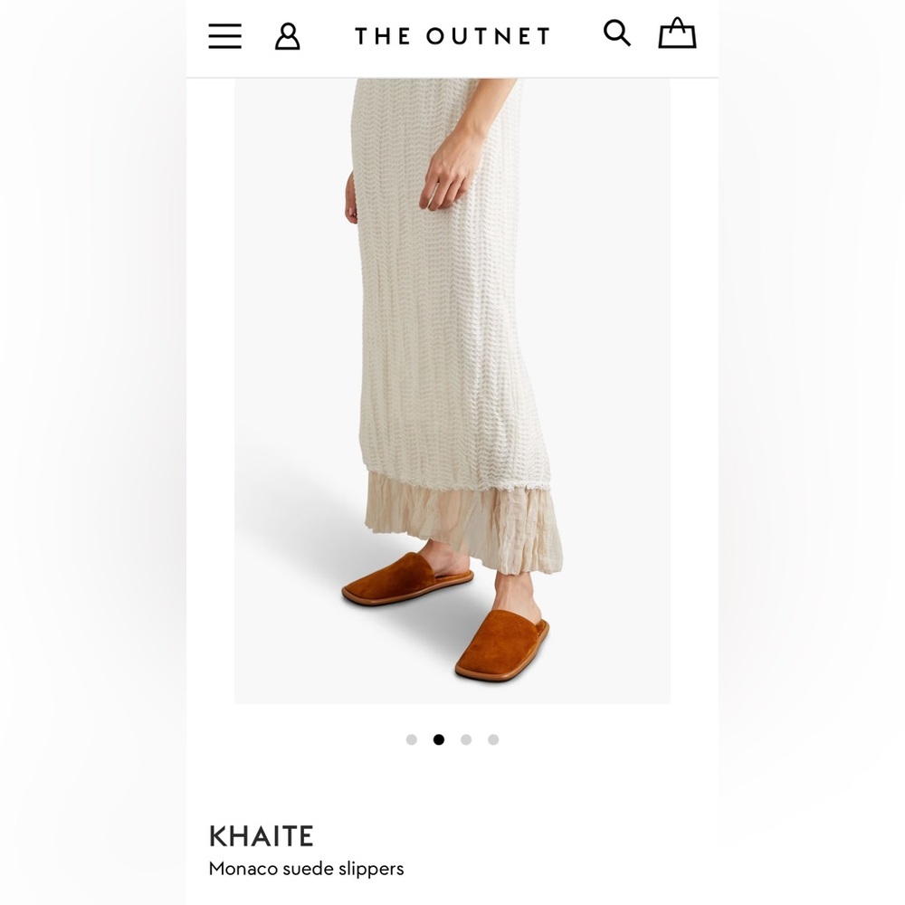 KHAITE Monaco suede slippers